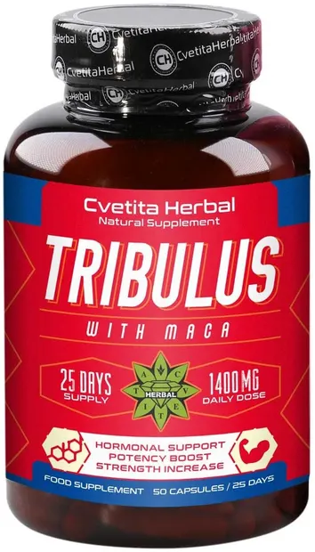 Tribulus with Maca, 700 mg, 50 capsule, Cvetita Herbal