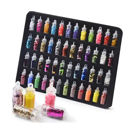 Set 48 Paiete, Sclipici, Caviar, Stelute, Inimioare Nail Art