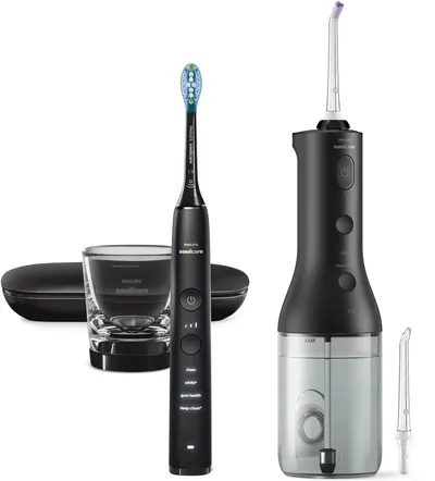 Set Philips Sonicare - Power Flosser 3000 SE, HX3886/43, 3 vârfuri, negru