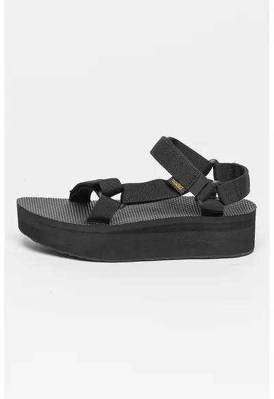 Sandale wedge din material textil cu velcro Universal
