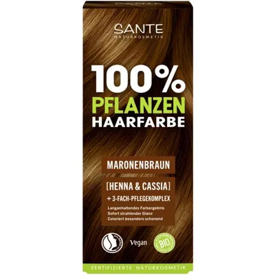 Vopsea de Par Bio, Castaniu-Maroniu, pe Baza de Plante, 100 g, LaVera and Sante