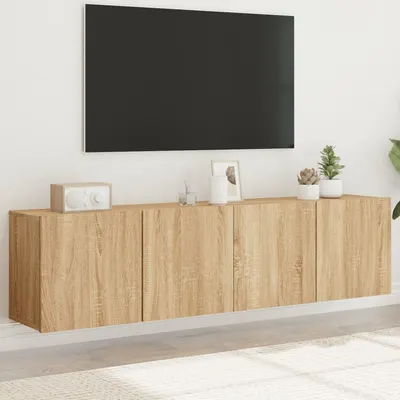 vidaXL Comodă TV de perete, 2 buc. stejar sonoma, 80x30x41 cm