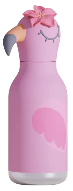 Sticlă termică pentru copii Asobu Bestie - Flamingo, 460 ml