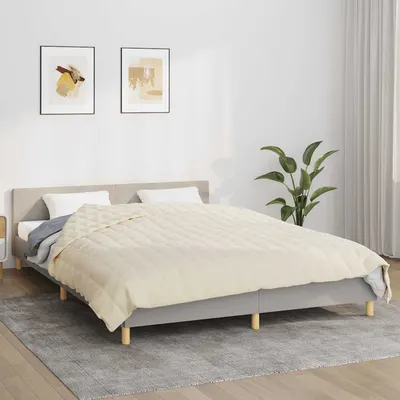 vidaXL Pătură cu greutăți, crem deschis, 200x200 cm, 13 kg, textil