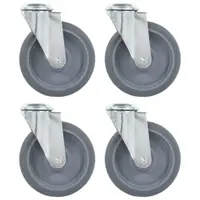 Gossi roti pivotante cu gaura pentru surub, 4 buc., 125 mm