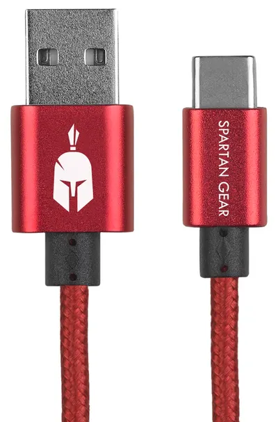 Cablu Spartan Gear – Type C USB 2.0, 2m, rosu