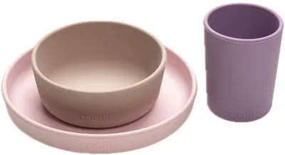 Set de masă pentru copii, format din 3 piese Melii - Roz-mov