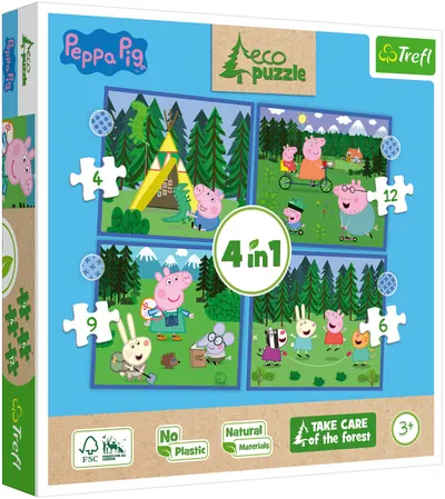 Puzzle Trefl 4 în 1 - Peppa îi place aventurile