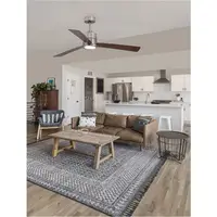Lustra cu ventilator AXEL Stainless Aluminiu & Teak & Walnut PlyLemn Motor DC 38W 220 - 240 Volt IP20