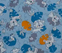 Set protectii patut Tiger Jungle KidsDecor din bumbac 60x120 cm