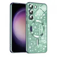 Husa MagSafe pentru Samsung Galaxy S23+ S916, Techsuit, Luxury Glitter, Verde Deschis