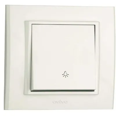 Intrerupator cu Revenire ST Mina Ovivo OV00423, 10A, 250V, IP20, Natural alb
