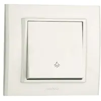 Intrerupator cu Revenire ST Mina Ovivo OV00423, 10A, 250V, IP20, Natural alb