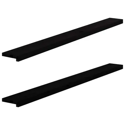 vidaXL Pervaz 2 buc lemn masiv de maro-negru 160x15x2 cm