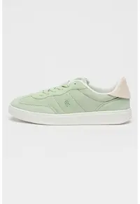 Pantofi sport Heritage din piele intoarsa cu monograma - Verde fistic