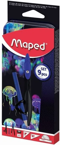 Set de instrumente de desen Maped Deepsea Paradise - 9 piese