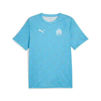 Tricou fotbal bărbați slim mânecă scurtă Olympique De Marseille albastru PUMA