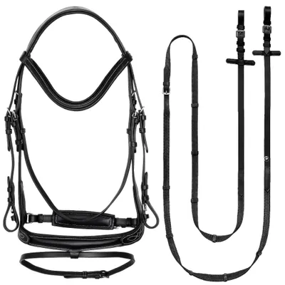 Frâu anatomic din piele Electra pentru cai EQUESTRIAN QUEEN
