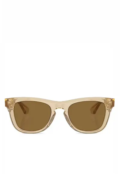Eyewear transparent-design square-frame beige sunglasses - One Size