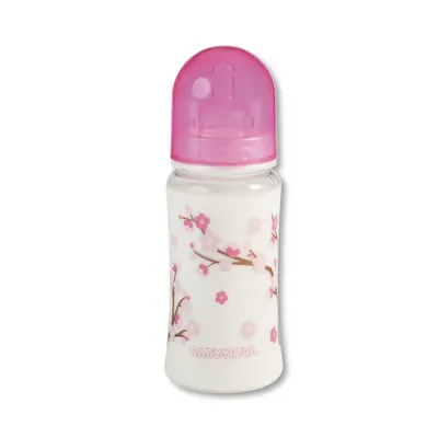 Sticlă de plastic cu gură largă Baby Nova PA - 300 ml, roz