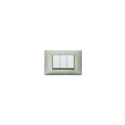 Placa ornament 4 module Vimar(Plana)metal metallized green