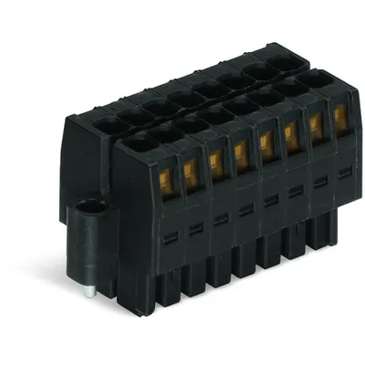 1-conductor female connector, 2-row; 100% protected against mismating; Screw flange; Strain relief plate; direct marking; 1.5 mm²; Pin spacing 3.5 mm; 20-pole; 1,50 mm²; black