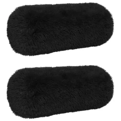 vidaXL Husă pentru pernă 2 pcs HEERLEN Negru Ø 15 x 40 cm Fleece PV
