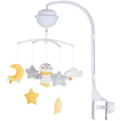 Carusel muzical pentru patut cu proiector Chipolino Penguin