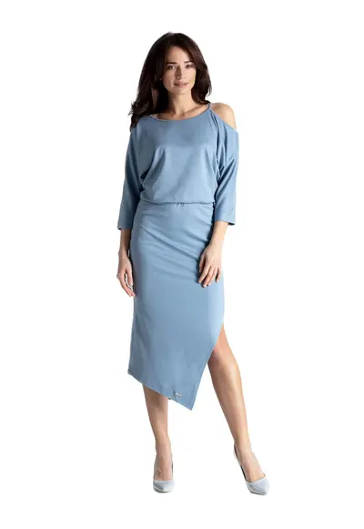 Rochie eleganta dama - Motala - neagra - Albastru deschis