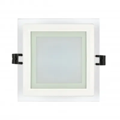 Panou LED cu sticla, incastrabil, patrat, 18W, SMD2835, lumina neutra, IP44