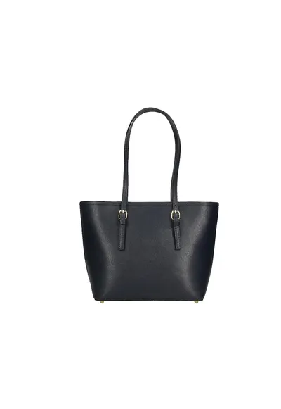 Geanta tote din piele saffiano - Albastru inchis