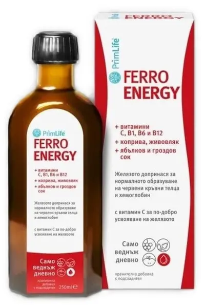 PrimLife FerroEnergy Sirop, 250 ml, Naturprodukt