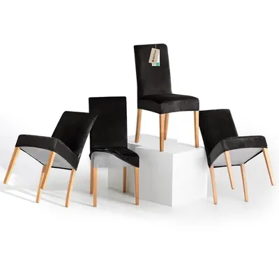 Huse negre 4 buc. elastice pentru scaun 48 cm Sento – Restilo