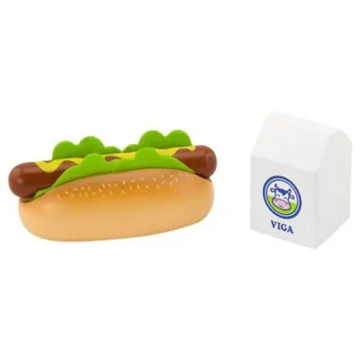 Hotdog si lapte jucarie din lemn