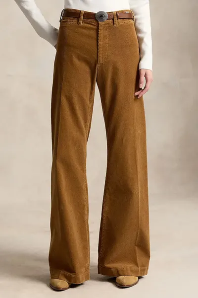 Polo Ralph Lauren pantaloni evazați flare pentru femei cu bumbac