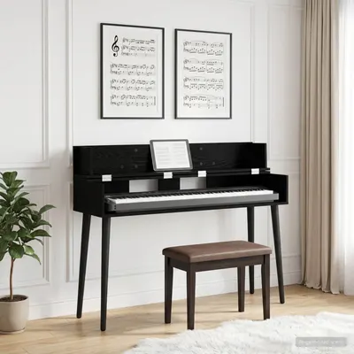 vidaXL Birou de studio Stejar Negru 110 x 40 x 19,5 cm Lemn prelucrat
