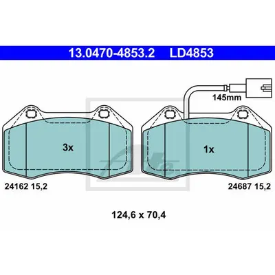 Set placute frana, frana disc ATE 13.0470-4853.2