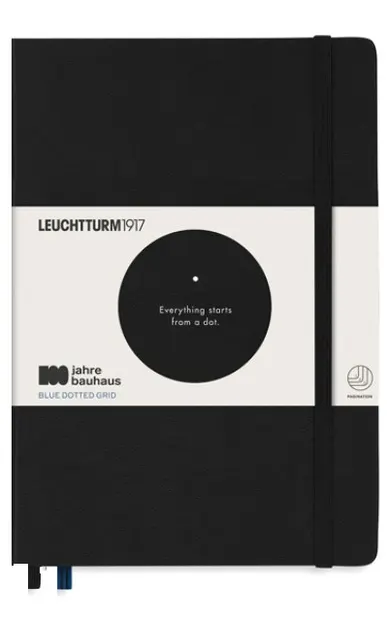 Caiet agenda Leuchtturm1917 Bauhaus 100 - A5, negru, linii punctate