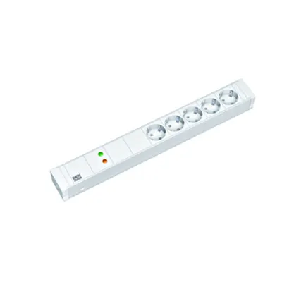 PDU19'' 5xSchuko Alb, 2 m fisa Schuko, AL,prot., filtru
