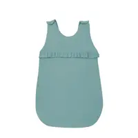 Sac de dormit, MimiNu, Pentru bebelusi, De iarna, Cu volanase, Din bumbac, Cu fermoar lateral, Cu capse pe umar, 70 cm, 0 - 6 luni, 2.5 Tog, Colectia Royal, Nepal Green