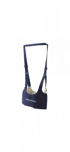 Ham pentru copii Novokids First Walking Assistant Bleumarin cu Maner confortabil, Intaritura, Material moale, Greutate admisa 15 kg, Lavabil