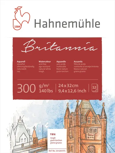 Bloc de schițe Hahnemuhle Britania - 24 x 32 cm, hârtie aspră, 12 coli