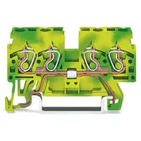 4-conductor ground terminal block; 2.5 mm²; lateral marker slots; for DIN-rail 35 x 15 and 35 x 7.5; CAGE CLAMP®; 2,50 mm²; green-yellow