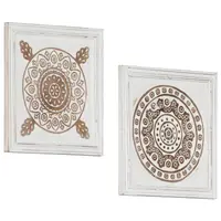 vidaXL Decorațiuni Artă 2 buc. 40 x 40 x 1,5 cm Lemn prelucrat