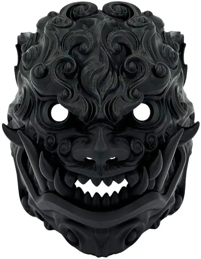 3D Print 3D Morph Lab - Foo lion, mască de purtat, negru