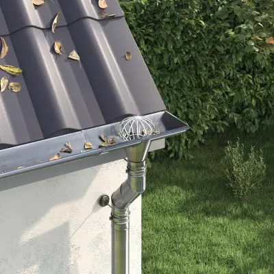 vidaXL Protecție pentru frunze de jgheab 2 buc. Argintiu 75 mm