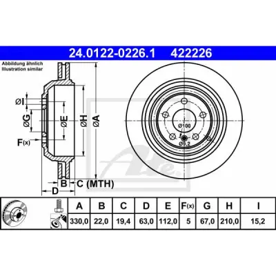 Disc frana ATE 24.0122-0226.1