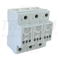 Descarcator de supratensiuni,AC/DC,clasa1+2,unitar cu soclul TTV1+2-100-3P 230/400 V, 50 Hz, 8 kA (10/350 us) 50/100 kA (8/20 us),3P
