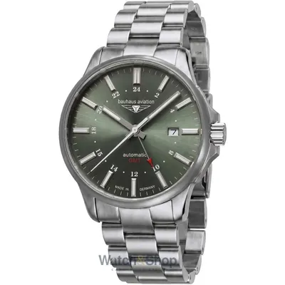 Ceas Bauhaus Bauhaus 2868M-4 Mens Watch Aviation Automatic Titanium GMT 42mm 10ATM