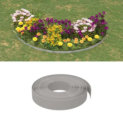 vidaXL Borduri de grădină, 5 buc, gri, 10 m 10 cm, polietilenă
